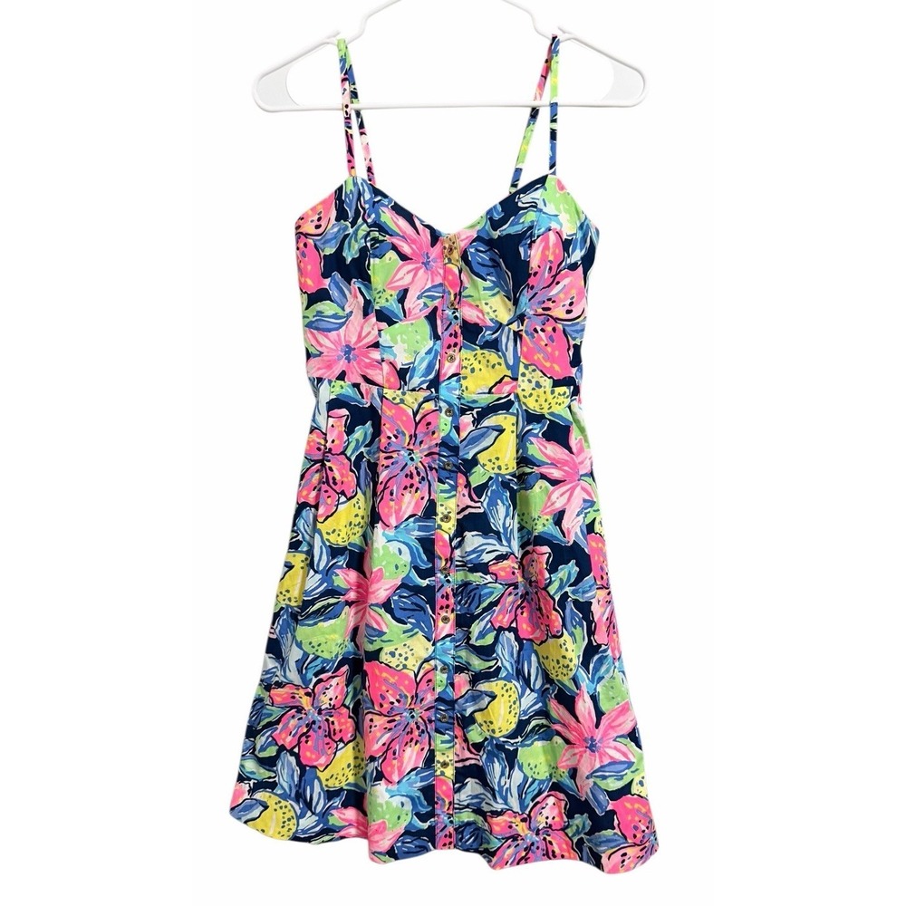 Lilly Pulitzer Easton Swing Dress Floral Sundress Capri‎ Soleil Women's Size 0